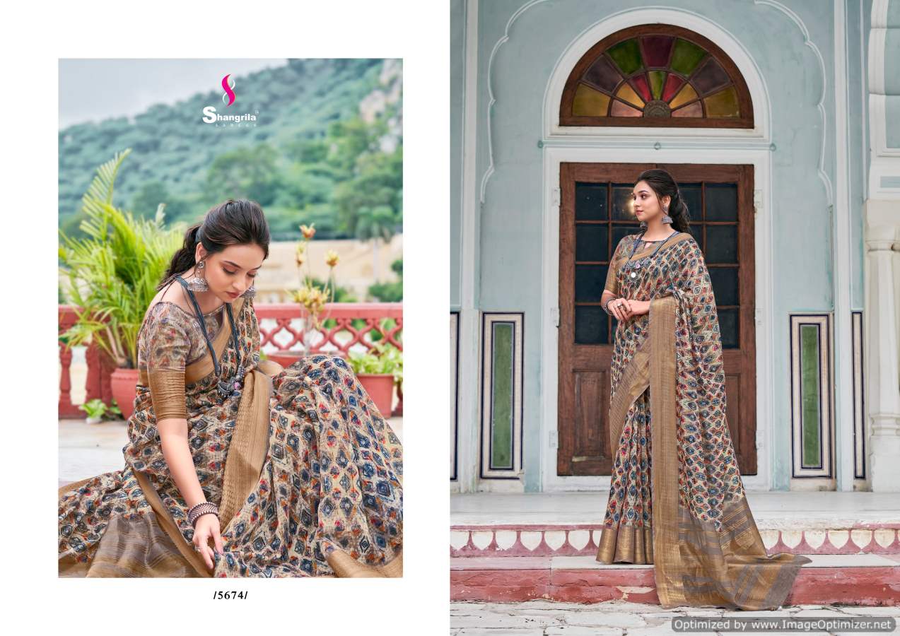 Shangrila Niharika Digital 2 Fancy Wear Soft Linen Digital Pure Print Saree Collection